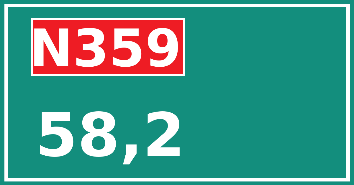 Hectometerbord N359 58,2