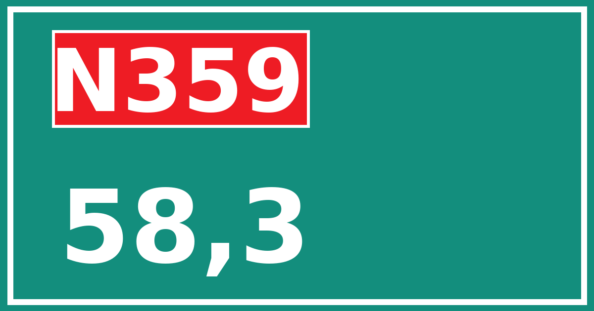 Hectometerbord N359 58,3
