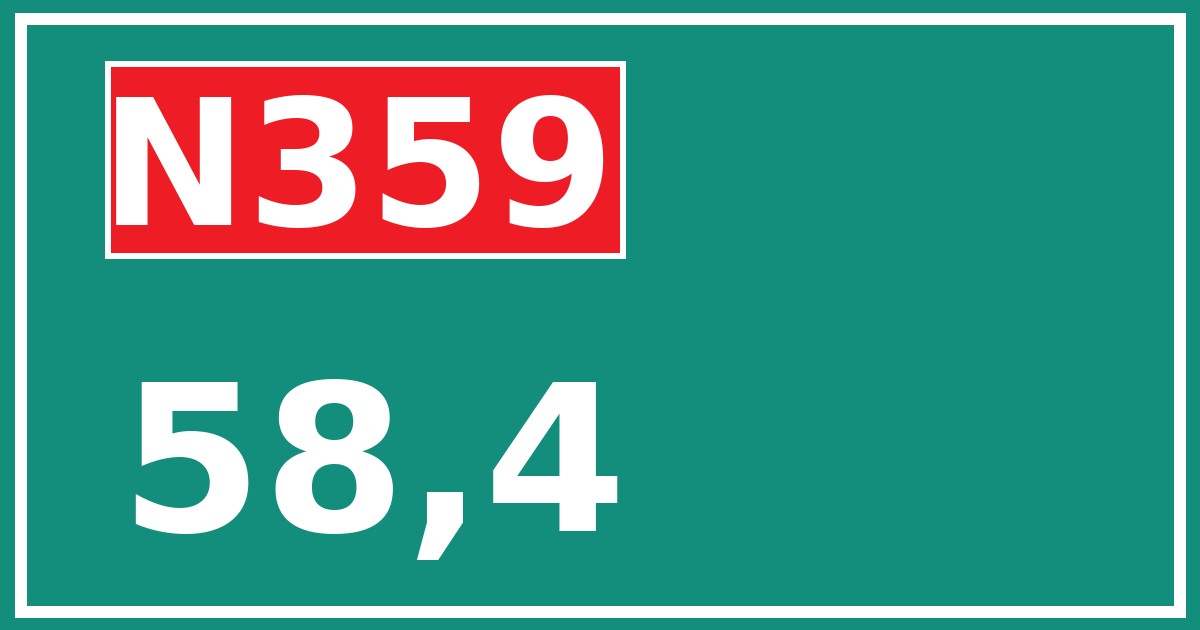 Hectometerbord N359 58,4