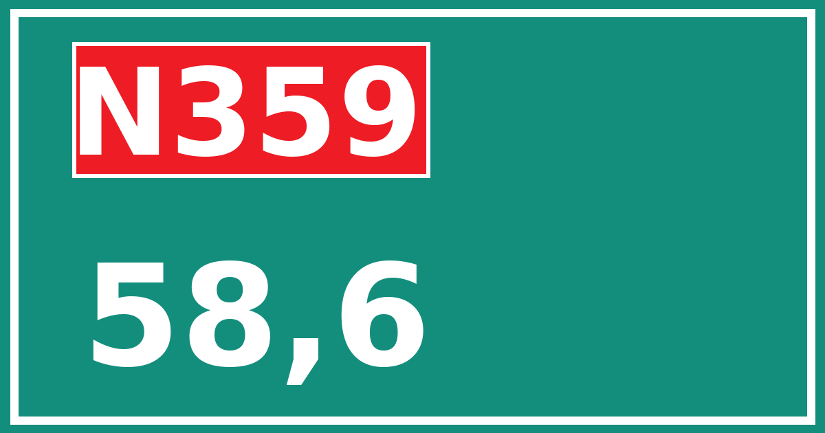 Hectometerbord N359 58,6
