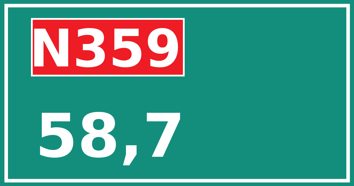 Hectometerbord N359 58,7