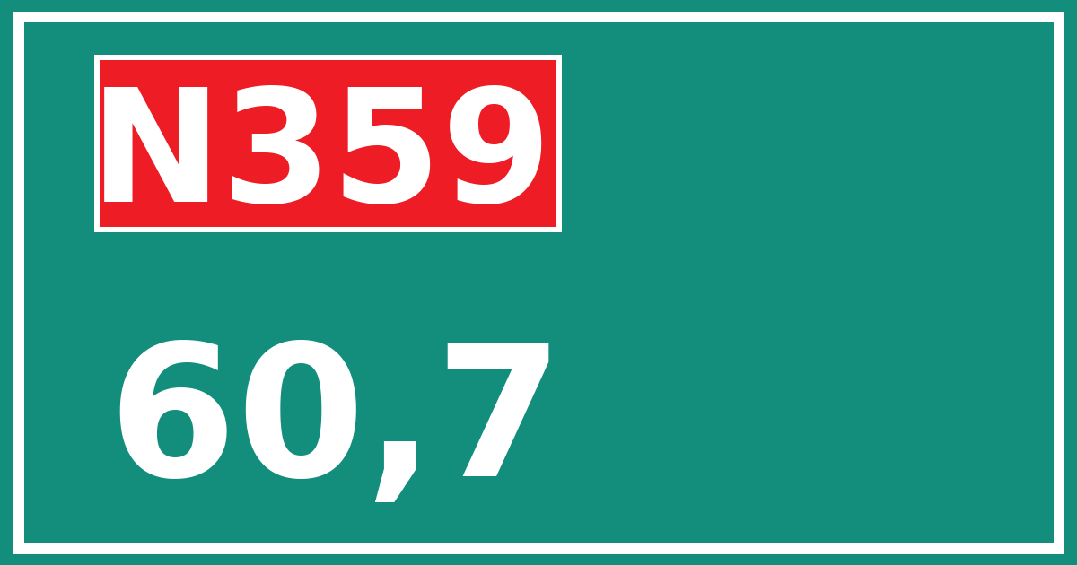 Hectometerbord N359 60,7