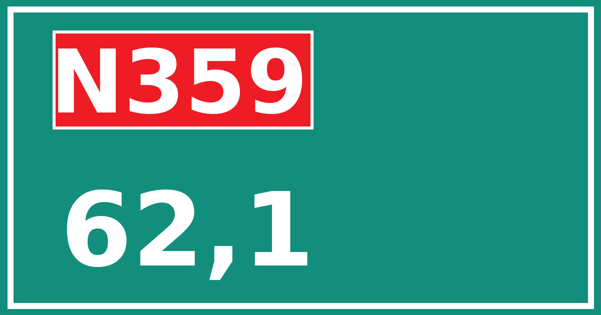 Hectometerbord N359 62,1