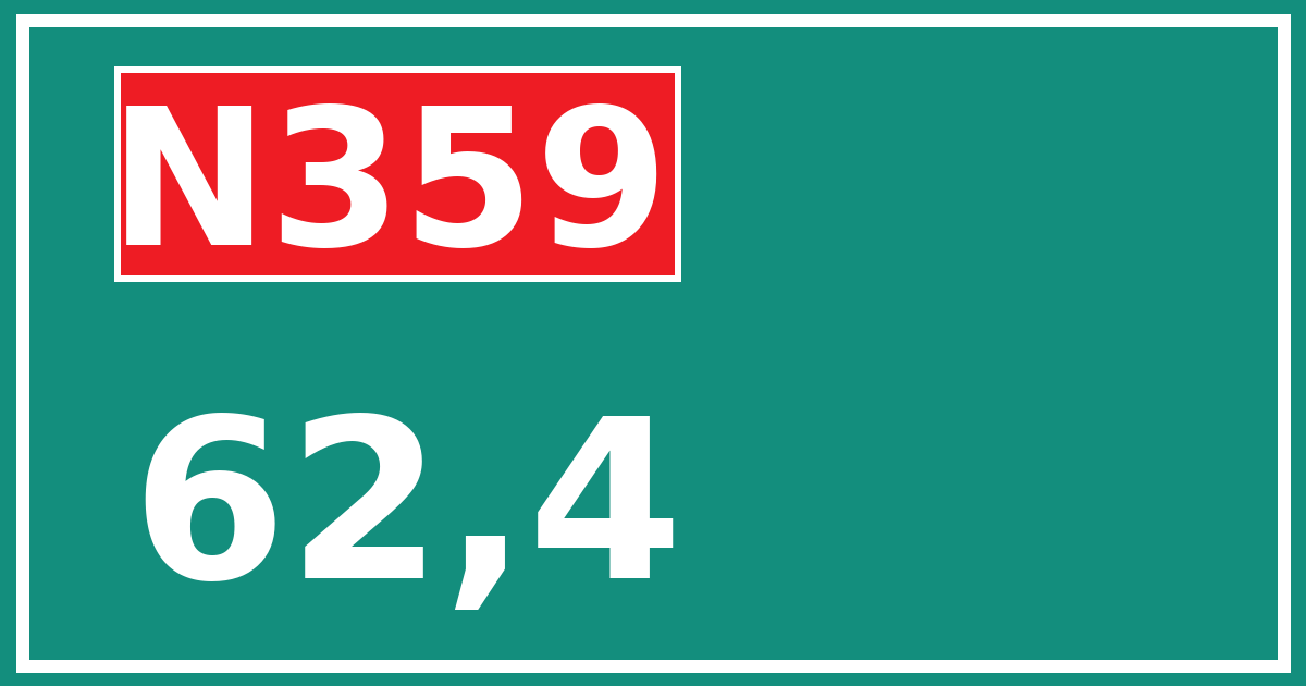 Hectometerbord N359 62,4