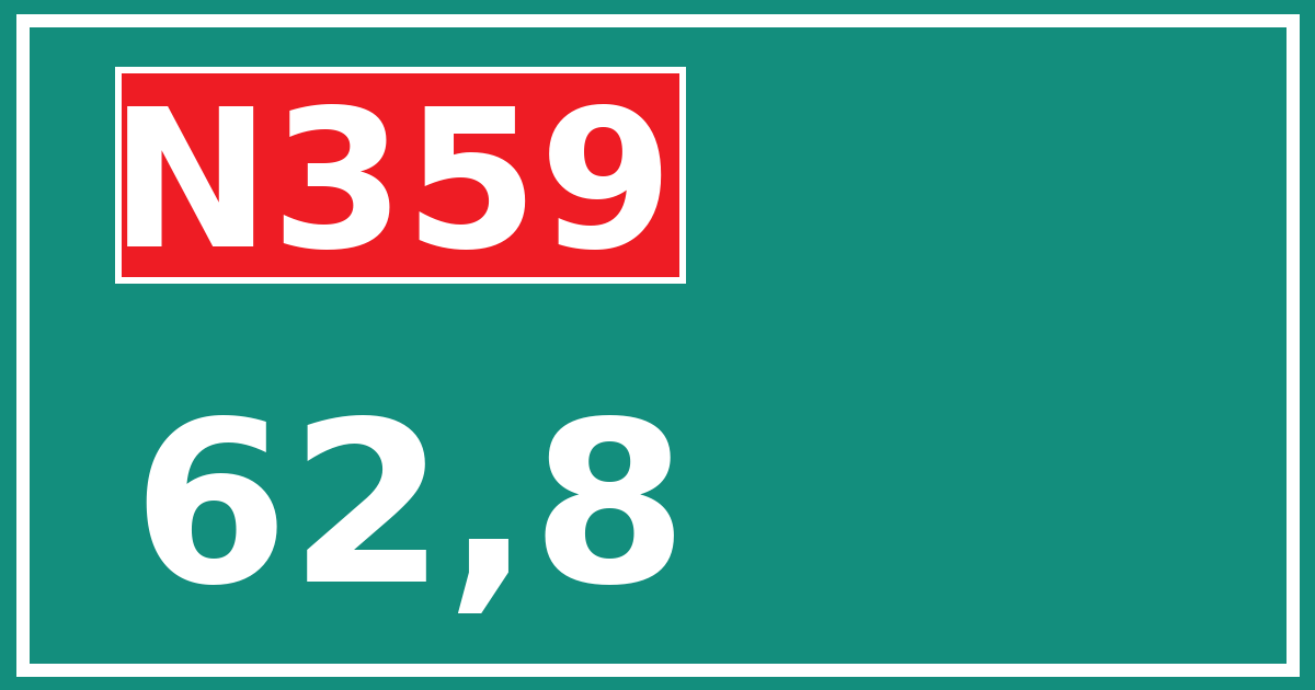 Hectometerbord N359 62,8