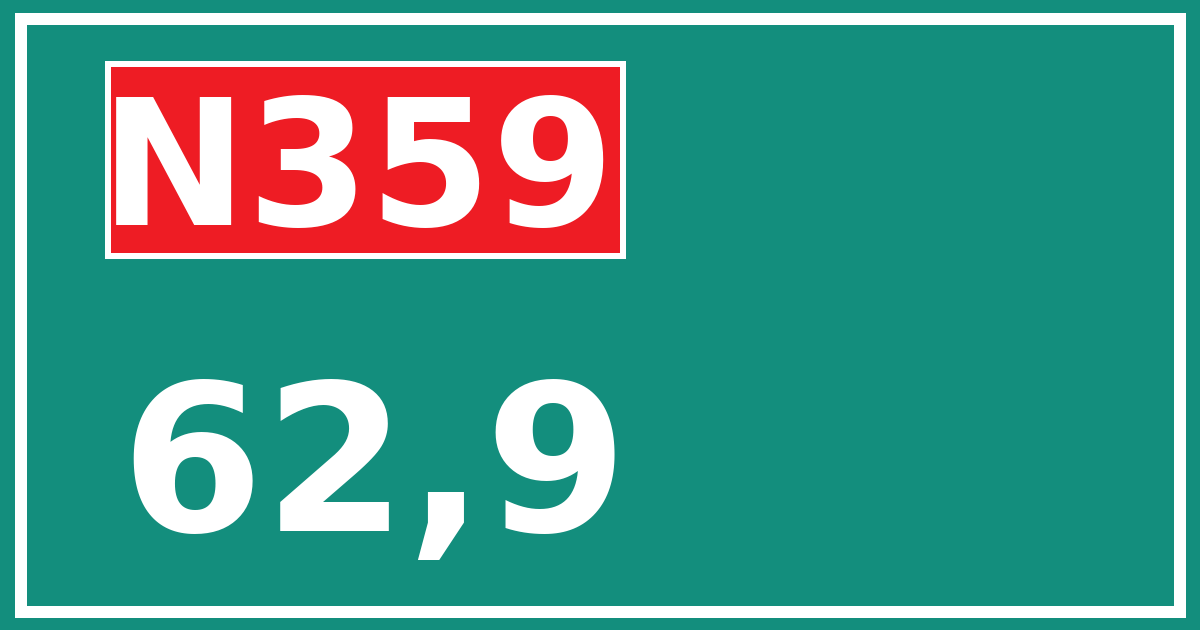 Hectometerbord N359 62,9