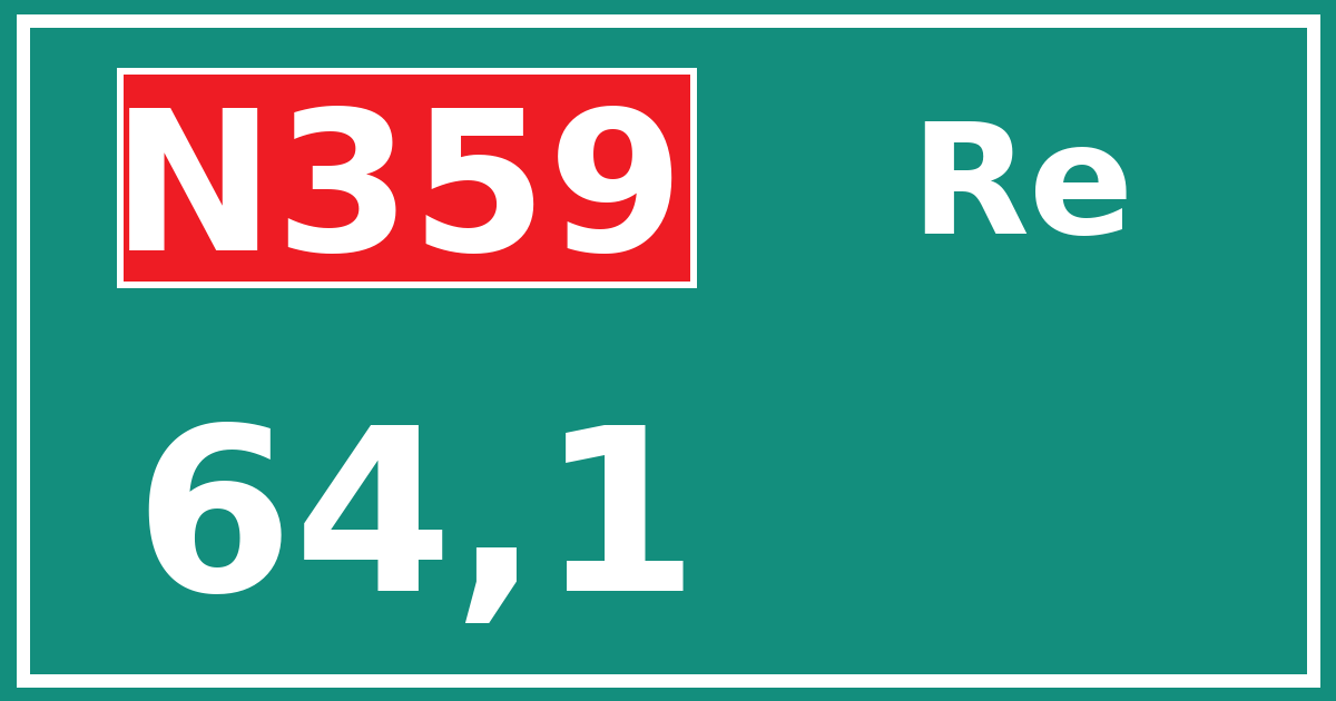 Hectometerbord N359 64,1 zijde Re