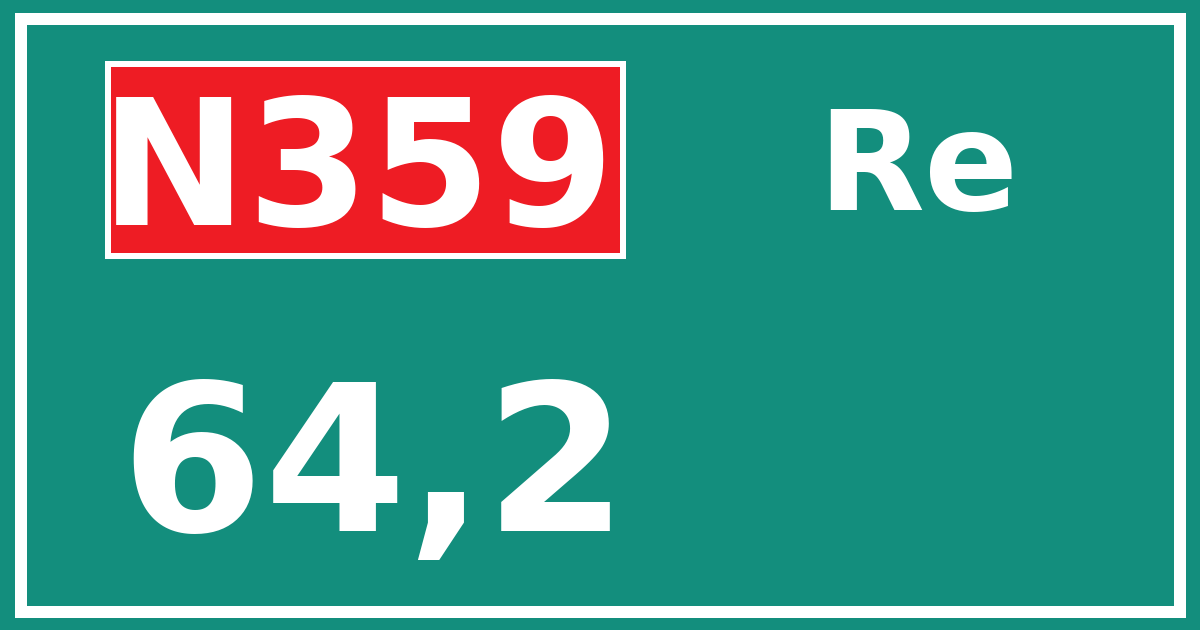 Hectometerbord N359 64,2 zijde Re