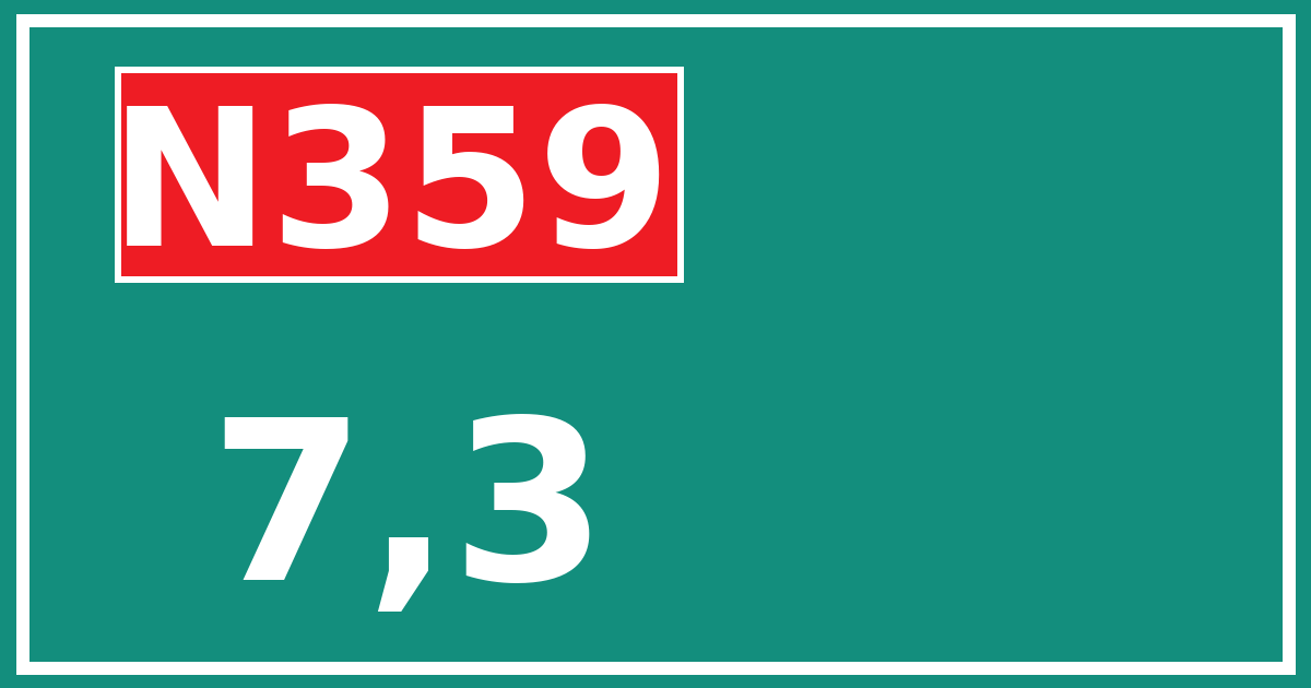 Hectometerbord N359 7,3