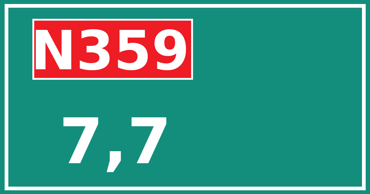 Hectometerbord N359 7,7