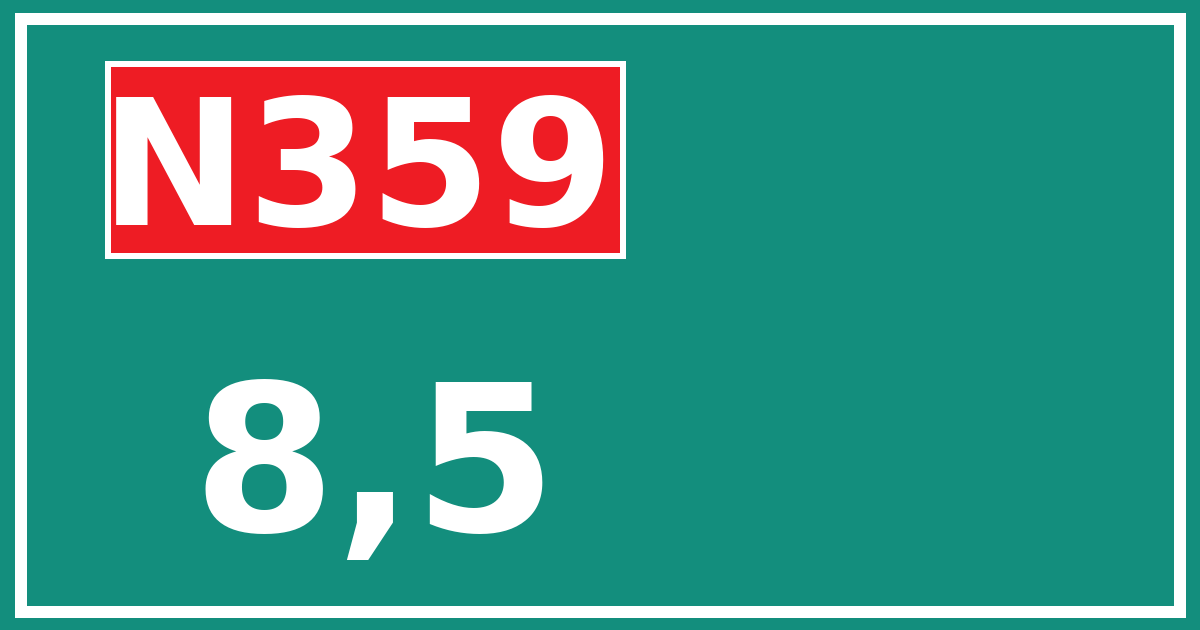 Hectometerbord N359 8,5