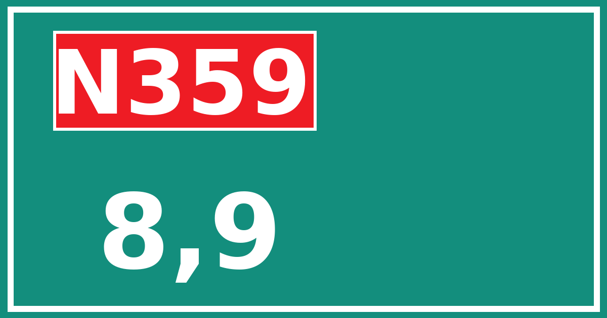 Hectometerbord N359 8,9