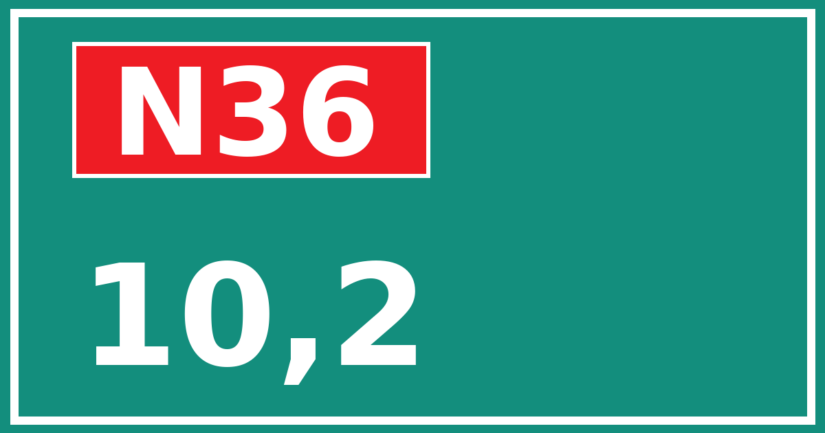 Hectometerbord N36 10,2