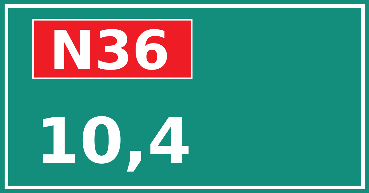 Hectometerbord N36 10,4