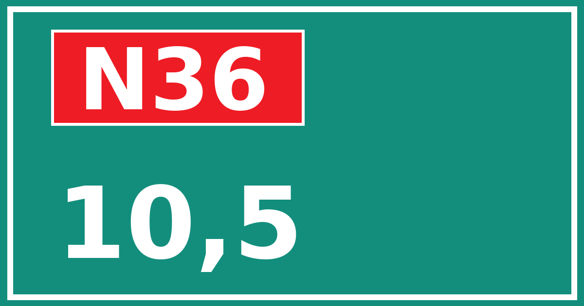 Hectometerbord N36 10,5