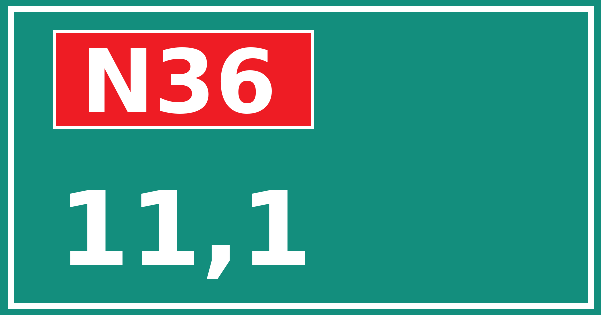 Hectometerbord N36 11,1