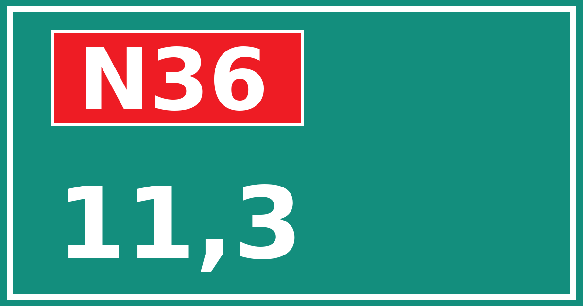Hectometerbord N36 11,3