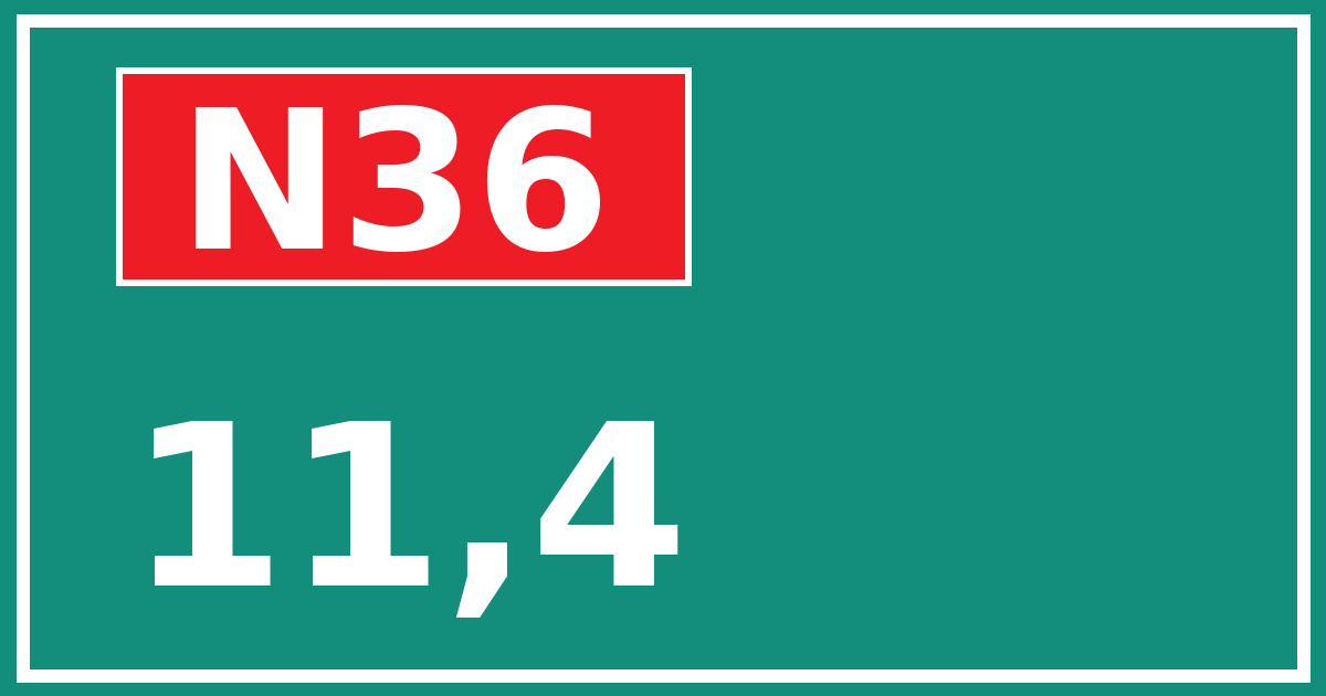 Hectometerbord N36 11,4