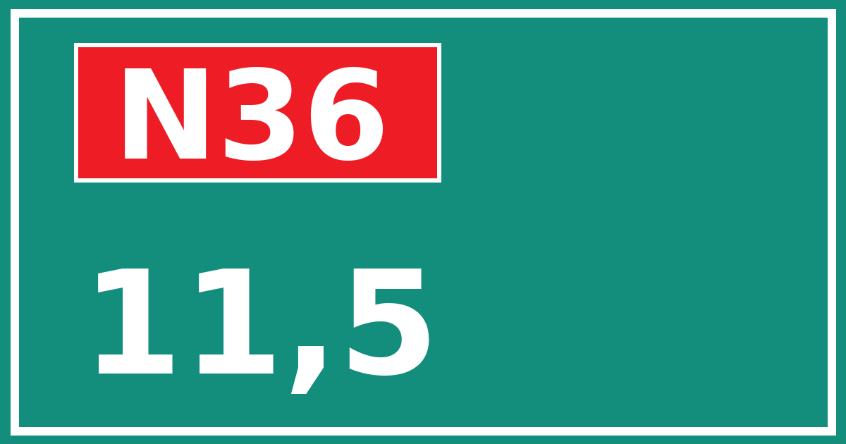 Hectometerbord N36 11,5