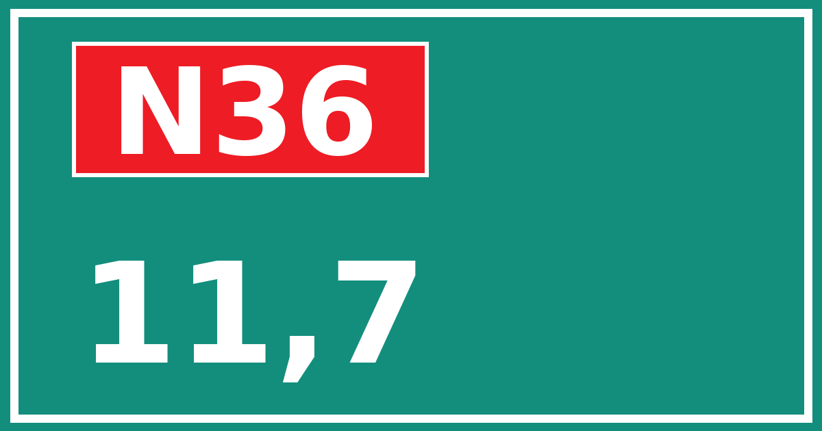 Hectometerbord N36 11,7