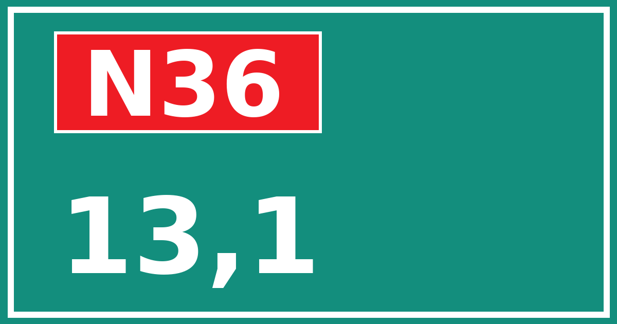 Hectometerbord N36 13,1