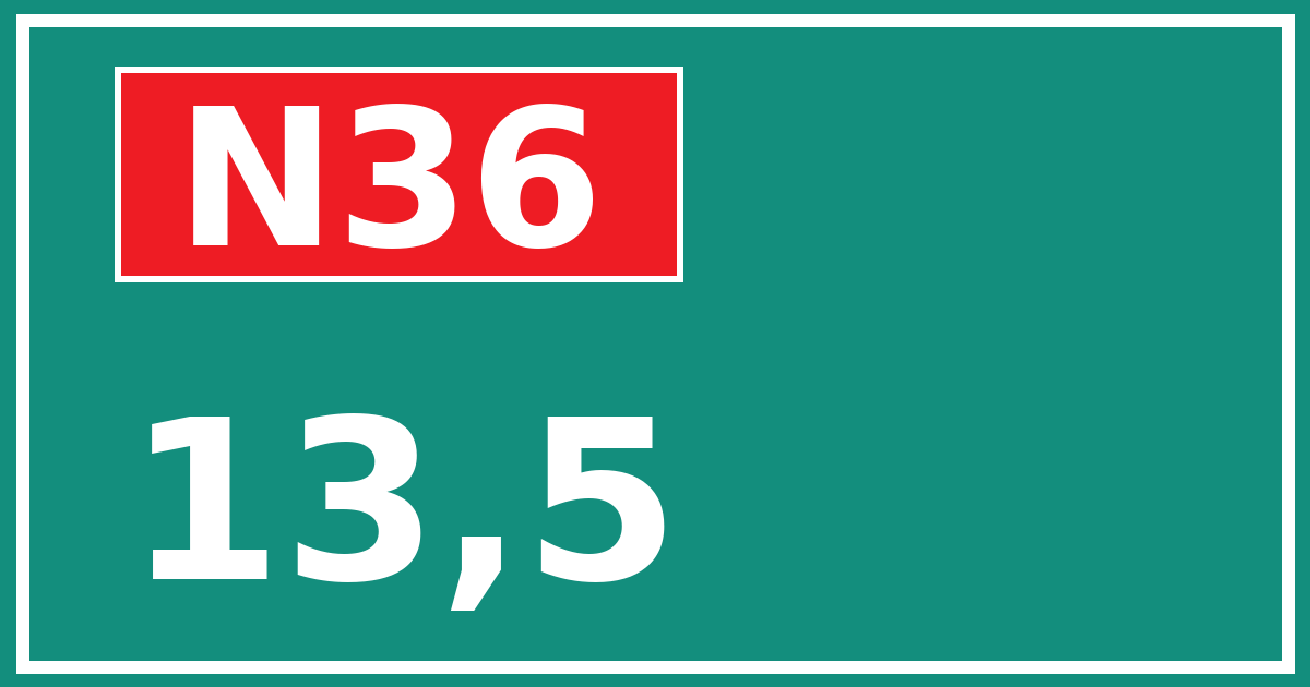 Hectometerbord N36 13,5
