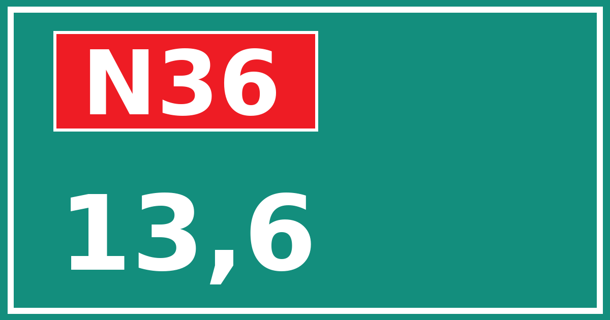 Hectometerbord N36 13,6