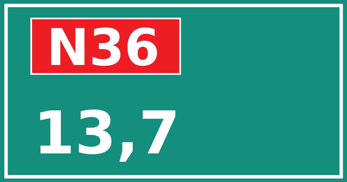 Hectometerbord N36 13,7