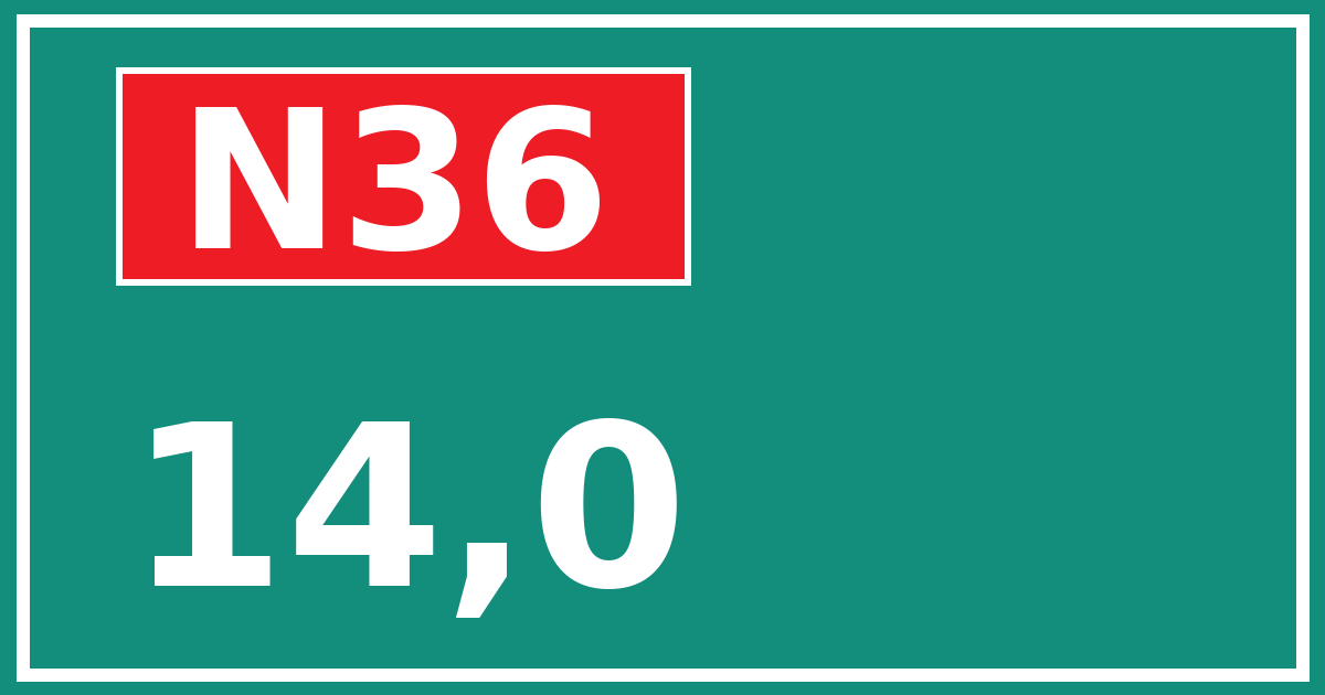 Hectometerbord N36 14,0