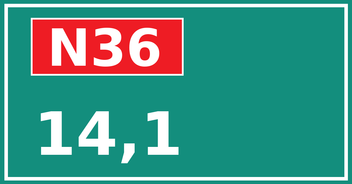 Hectometerbord N36 14,1