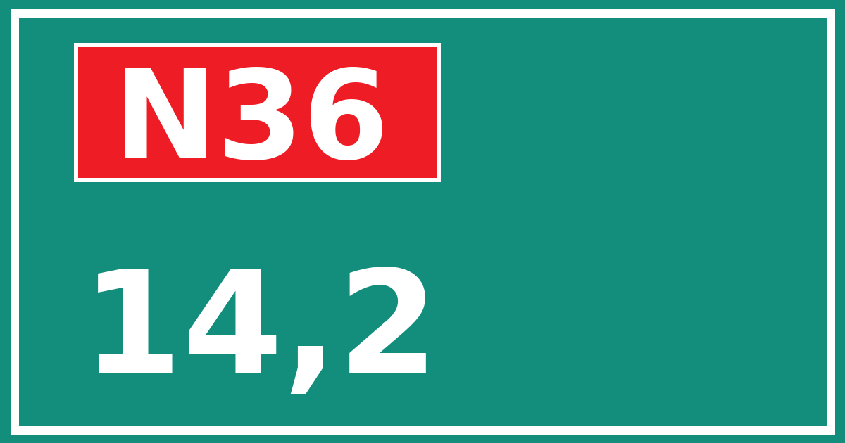 Hectometerbord N36 14,2