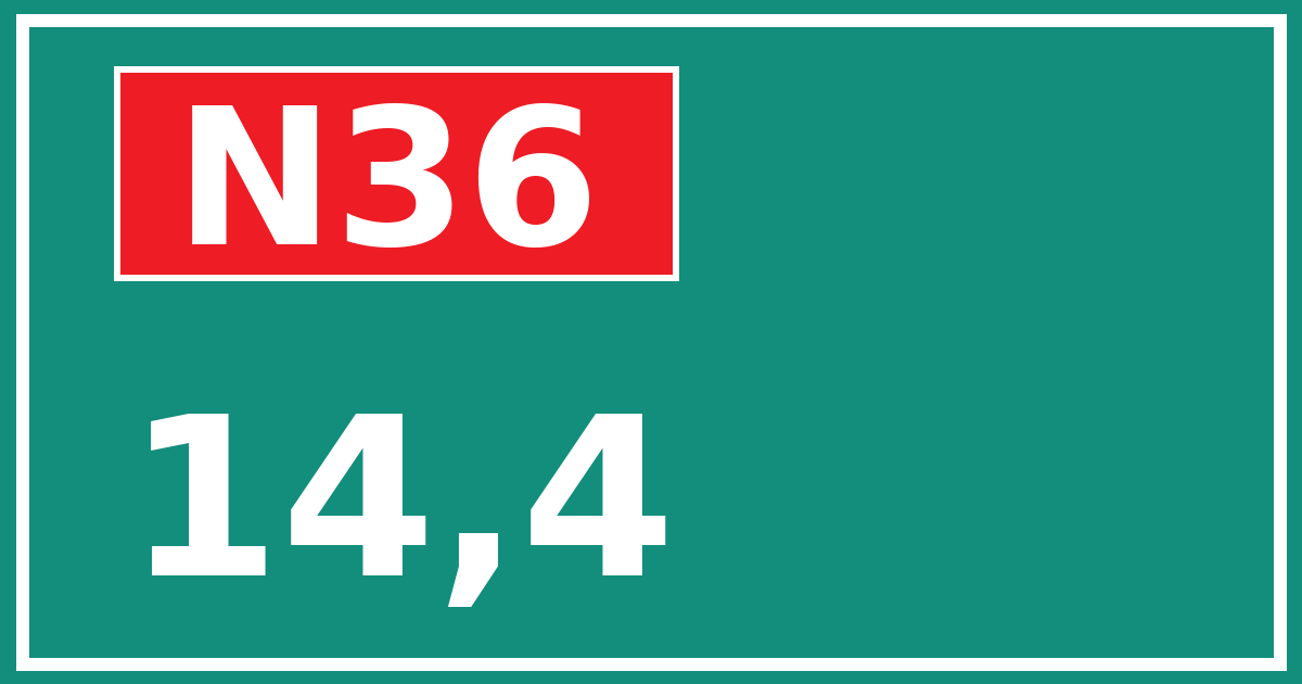 Hectometerbord N36 14,4