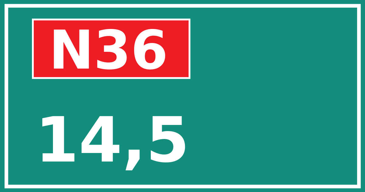Hectometerbord N36 14,5