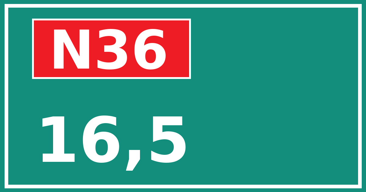 Hectometerbord N36 16,5
