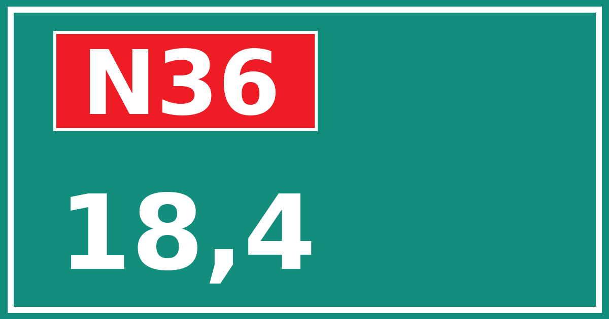 Hectometerbord N36 18,4