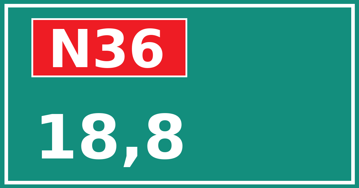 Hectometerbord N36 18,8