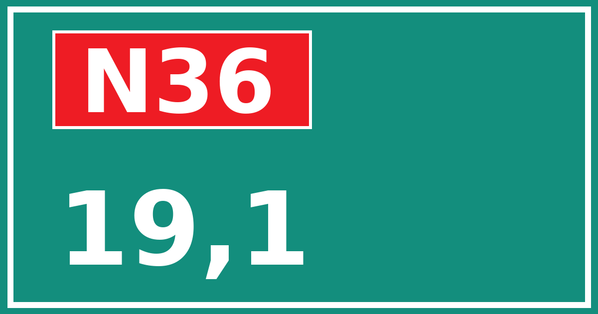 Hectometerbord N36 19,1