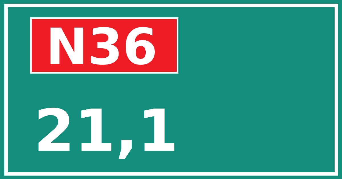 Hectometerbord N36 21,1