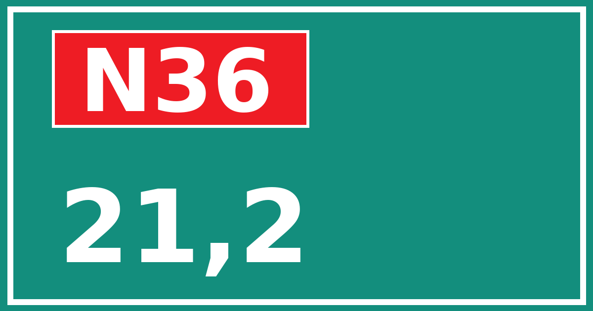 Hectometerbord N36 21,2