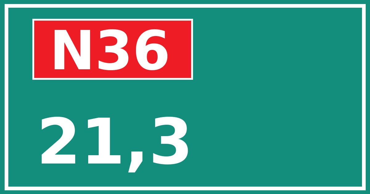 Hectometerbord N36 21,3