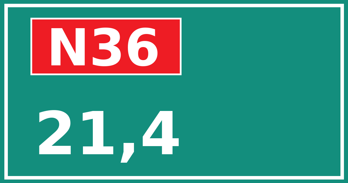 Hectometerbord N36 21,4