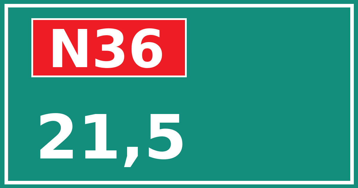 Hectometerbord N36 21,5
