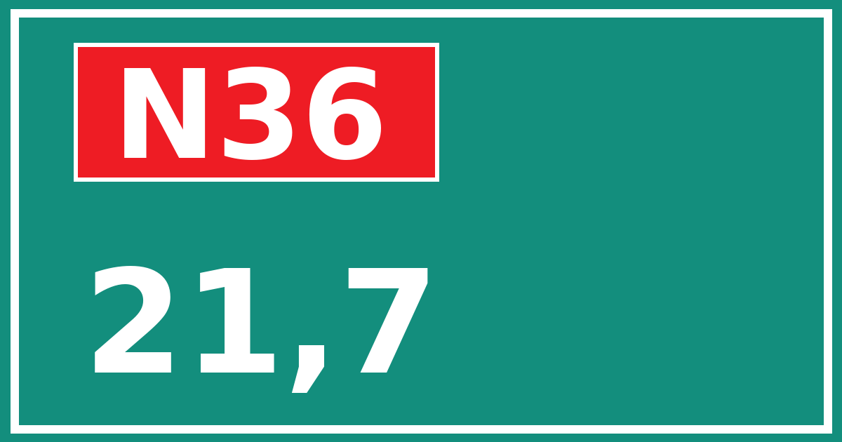 Hectometerbord N36 21,7