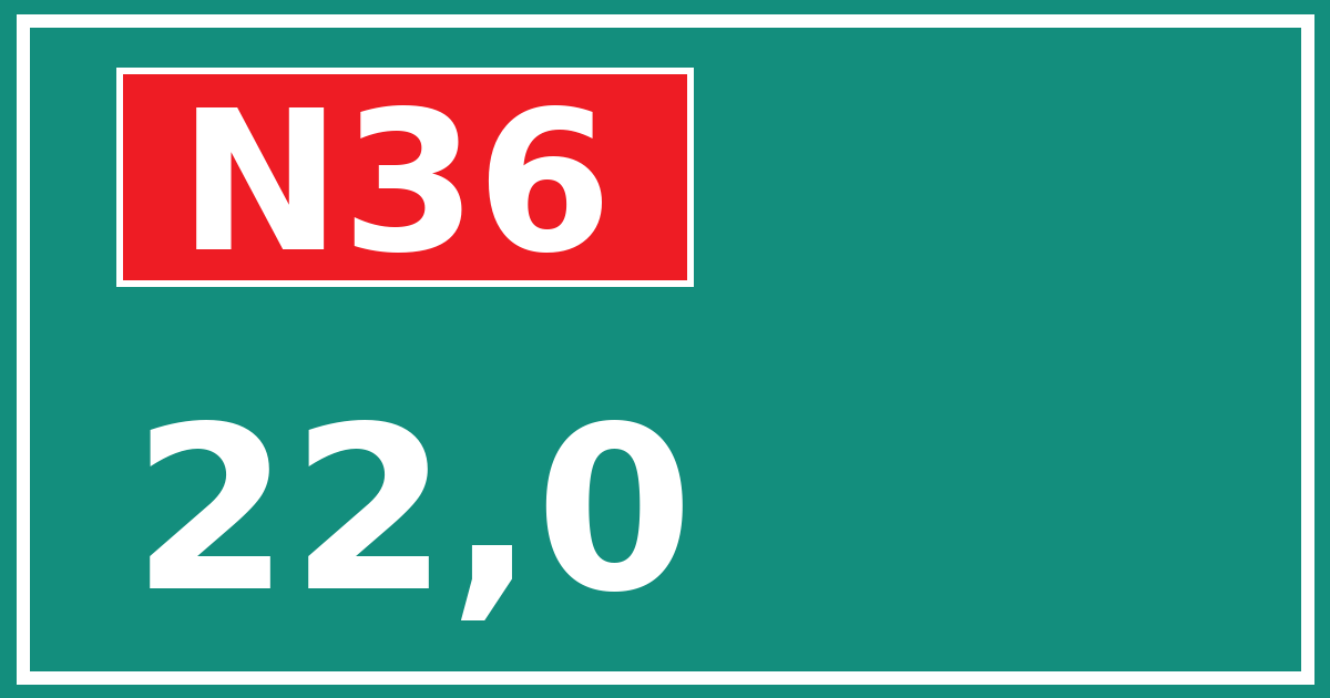 Hectometerbord N36 22,0