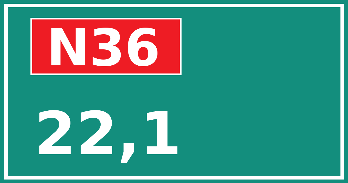 Hectometerbord N36 22,1