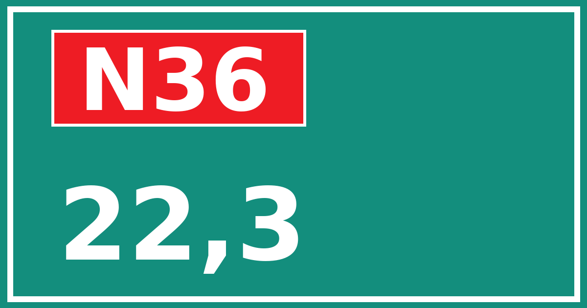Hectometerbord N36 22,3