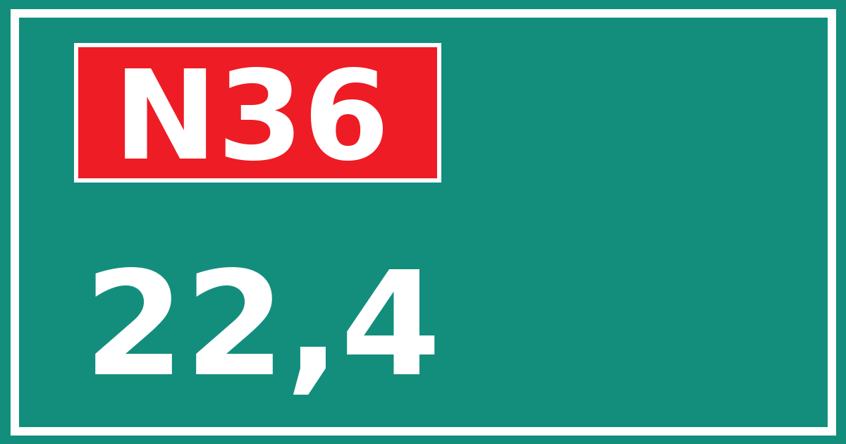 Hectometerbord N36 22,4