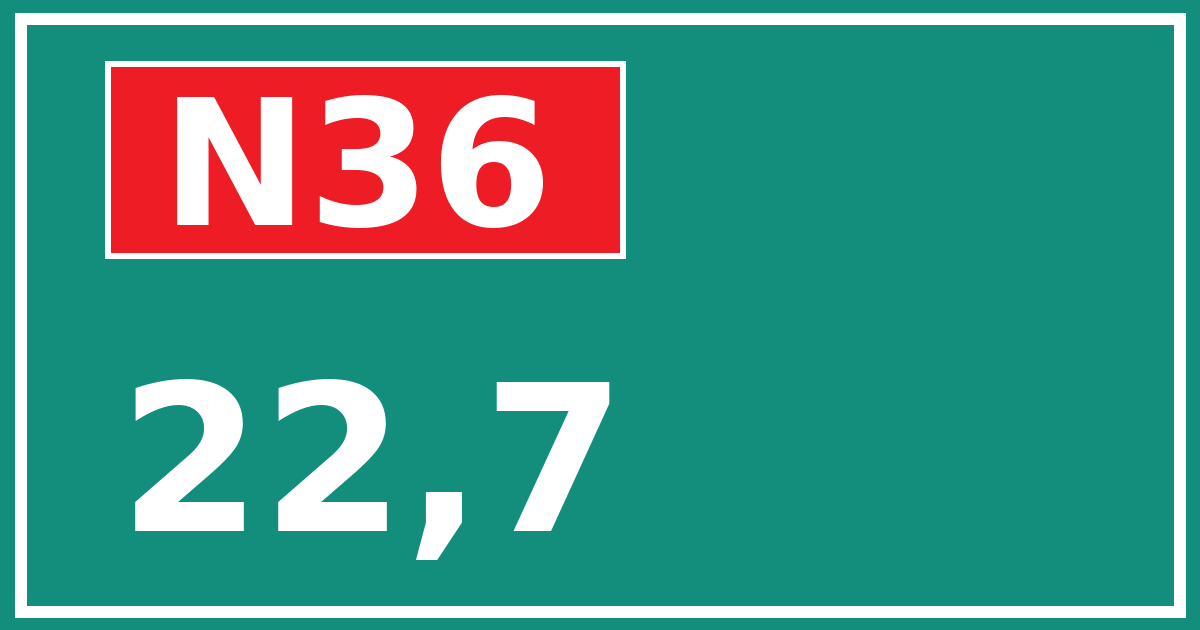 Hectometerbord N36 22,7