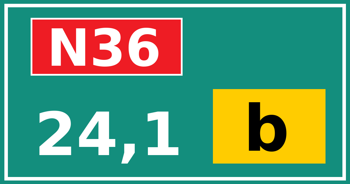 Hectometerbord N36 24,1 letter b