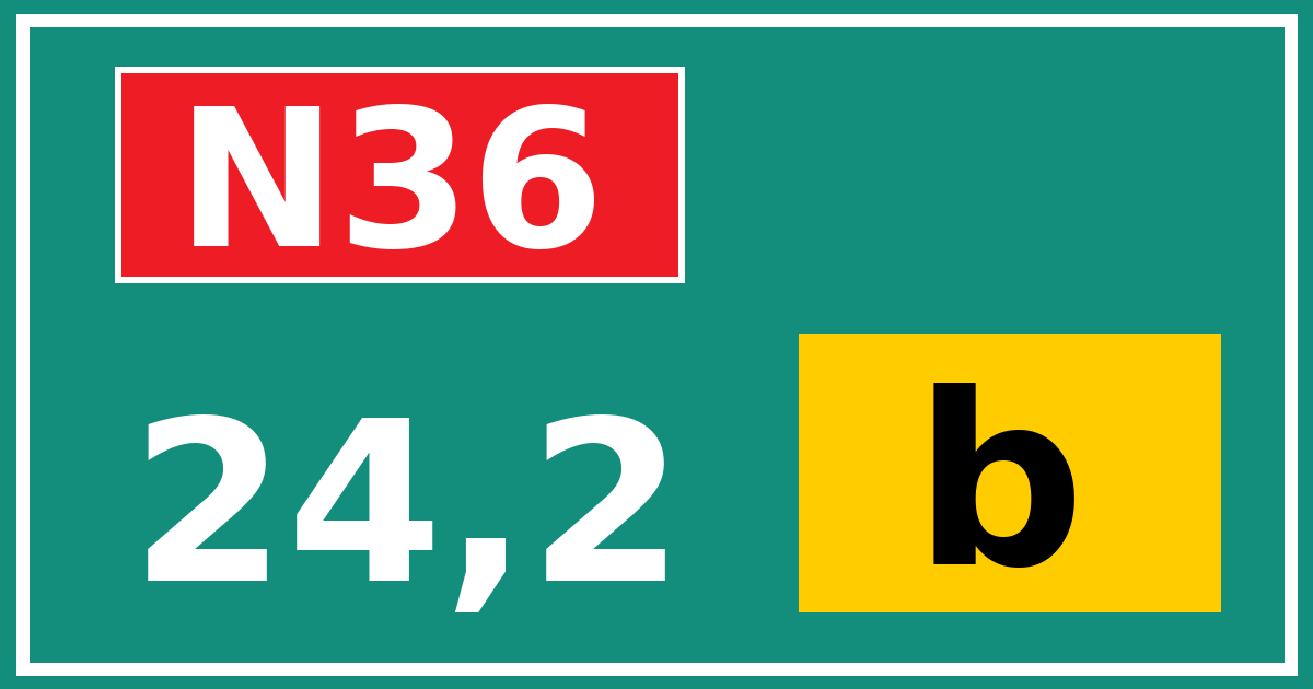 Hectometerbord N36 24,2 letter b
